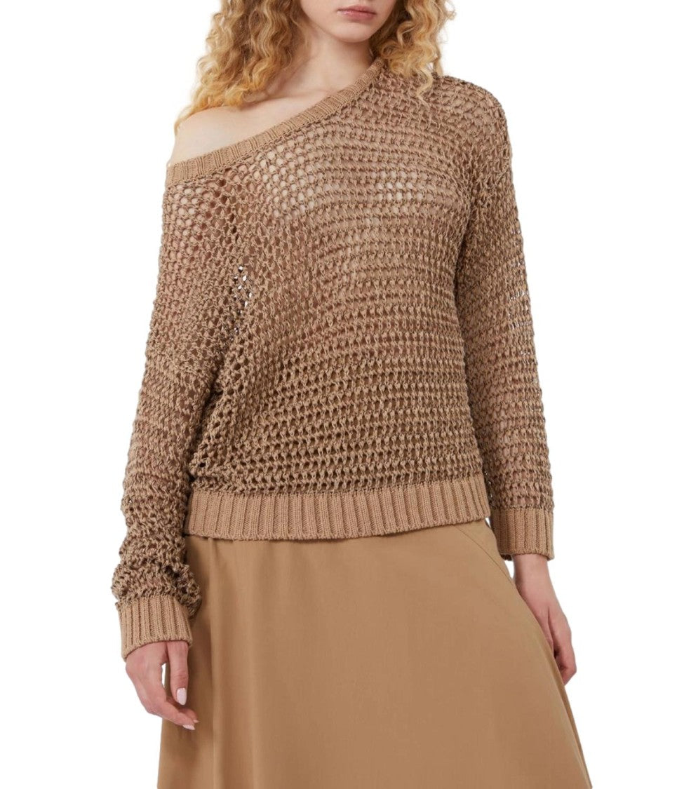 Max Mara Mouline Brown Wkdonirica Linen Sweater