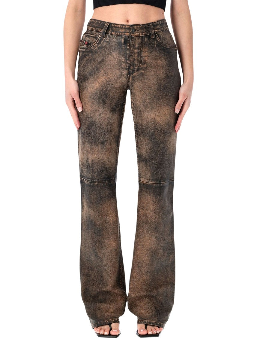 Diesel Ysa Distressed Hand Brushed Leather Pants