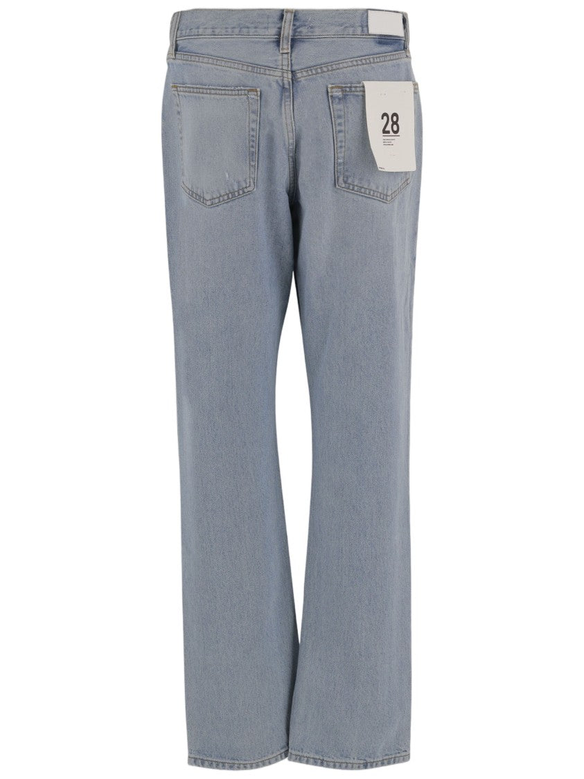 Re/Done Light Blue Washed Denim Jeans With Classic Five-Pocket Design