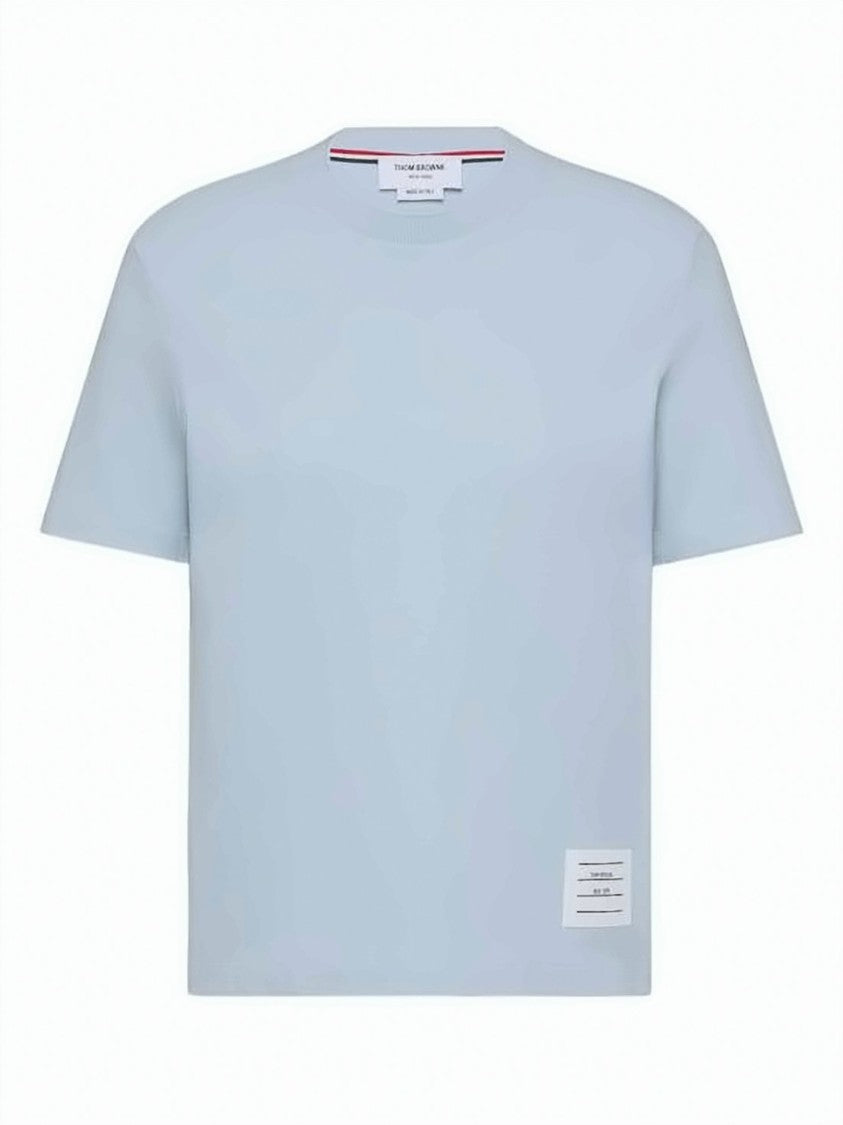 Thom Browne Classic Pique T-Shirt With Subtle Tricolor Detail