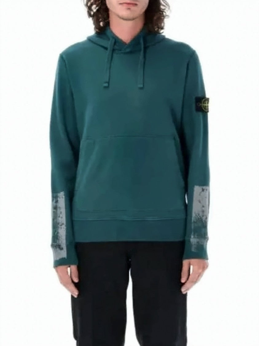 Stone Island Deep Green Hoodie With Adjustable Drawstring
