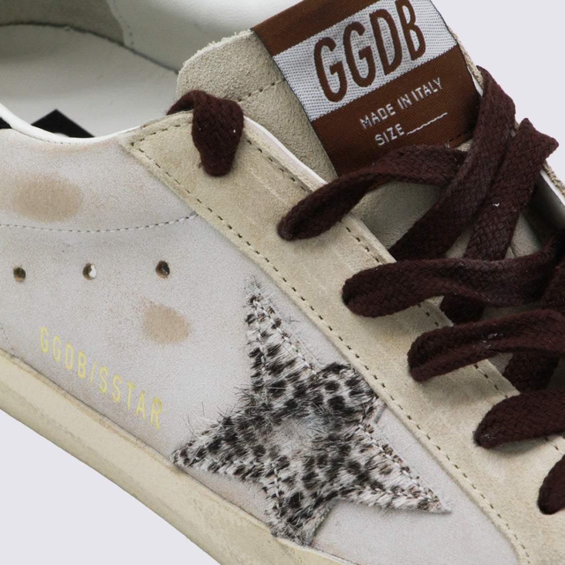 Golden Goose Distressed White Leather Sneakers With Signature Star Patch