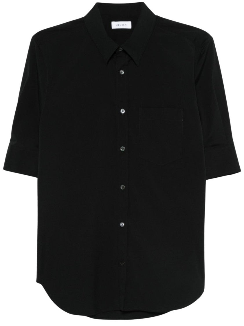 Alexander Mcqueen Classic Collar Black Shirt