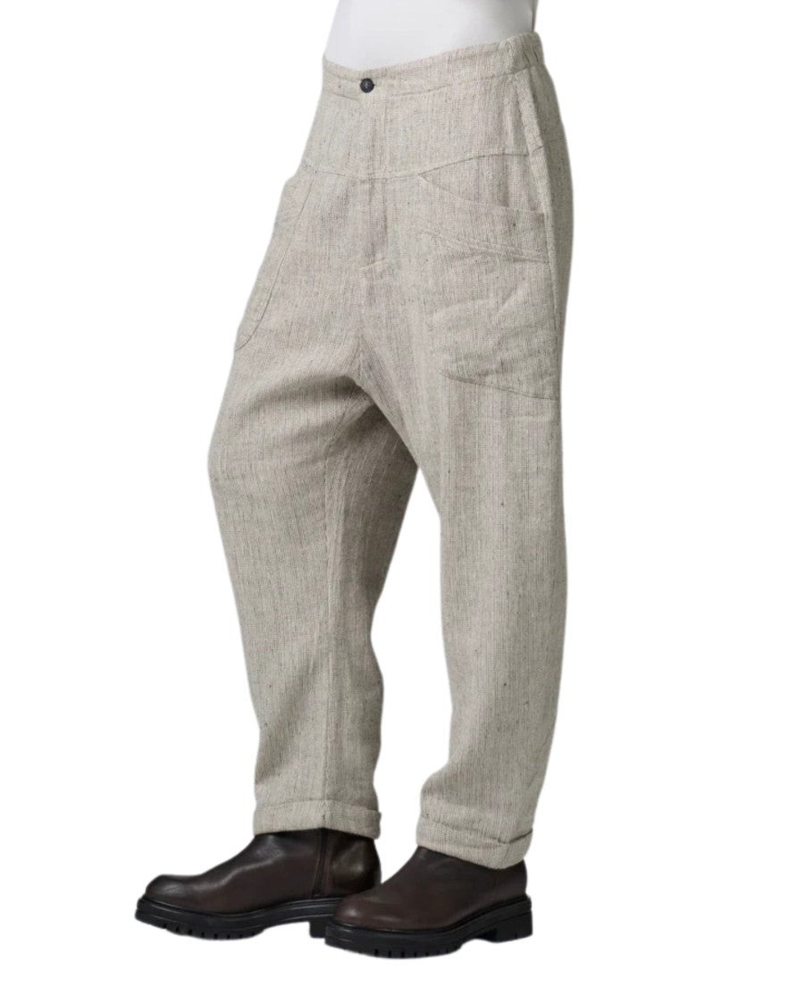 Transit Herringbone Trousers With Relaxed Fit