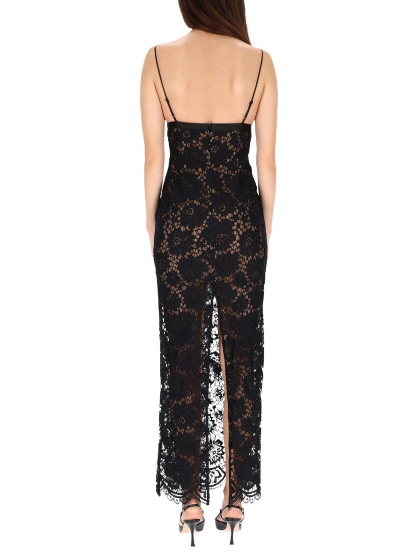 Self-Portrait Black Intricate Lace Maxi Dress