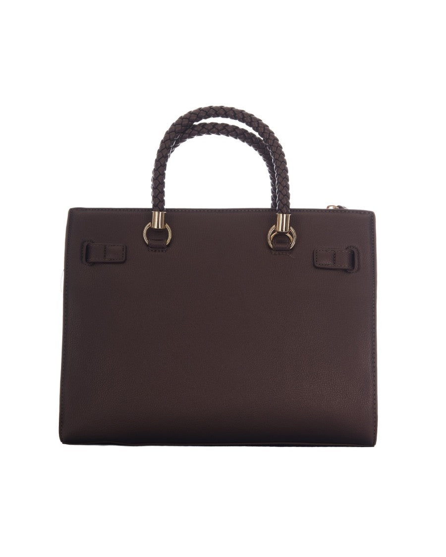 Liu Jo Dark Brown Satchel M Textured Vegan Bag