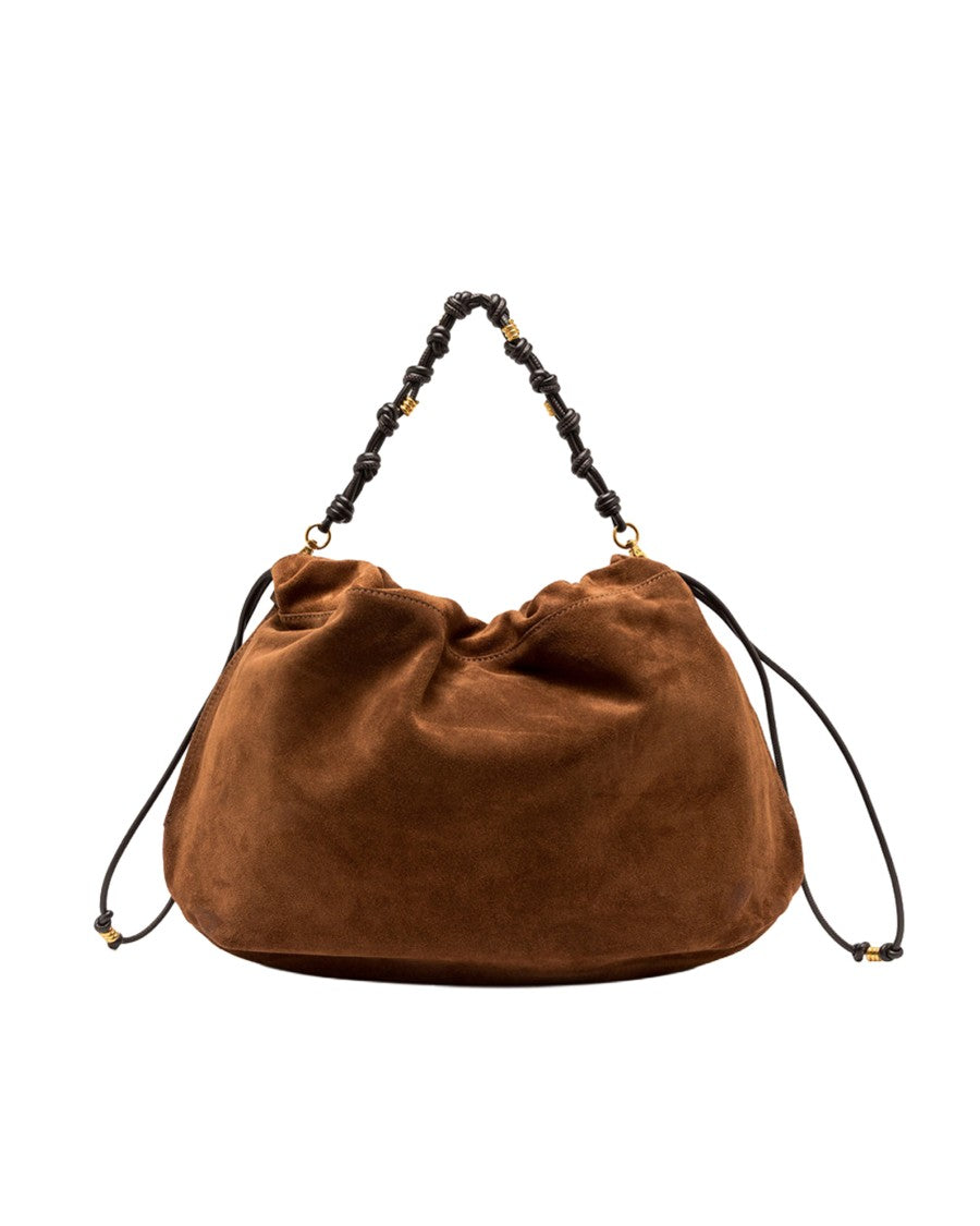 Gianni Chiarini Morgana Suede Ruffled Shoulder Bag