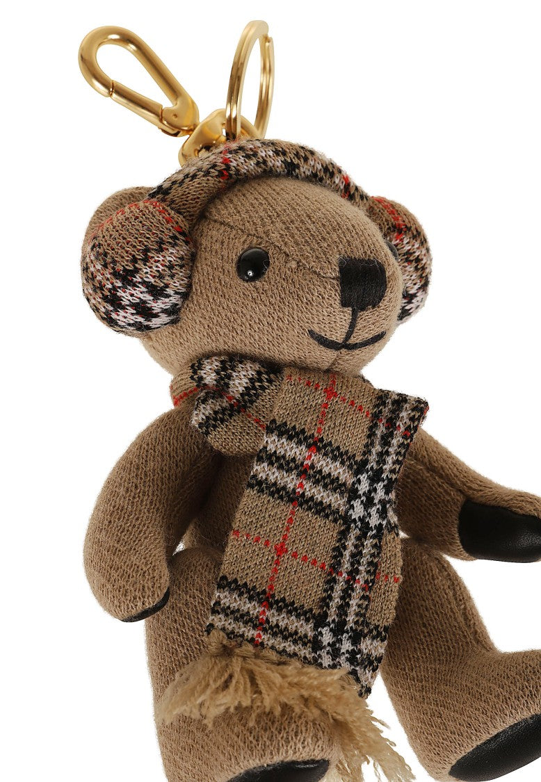 Burberry Ls Thomas Bear Wool Cashmere Check Scarf Keyring