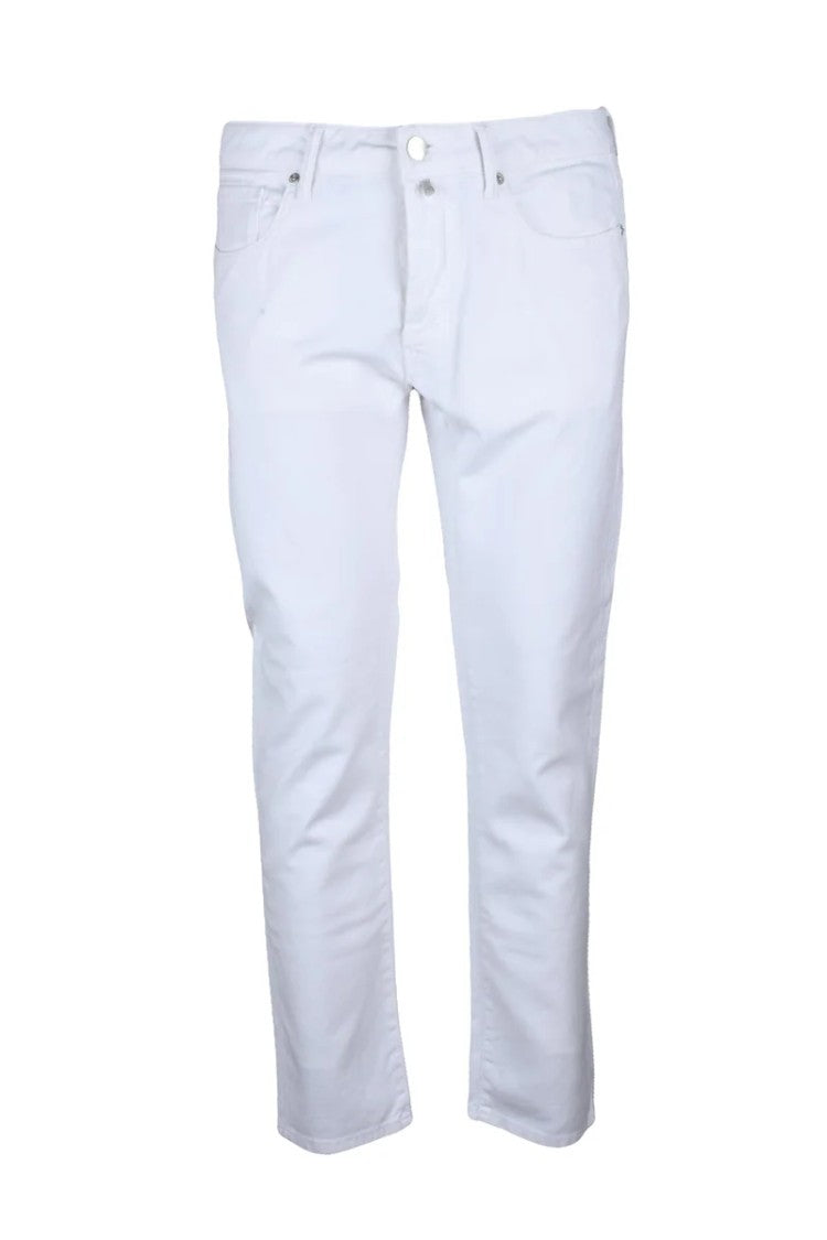 Incotex White Cotton Linen Jeans