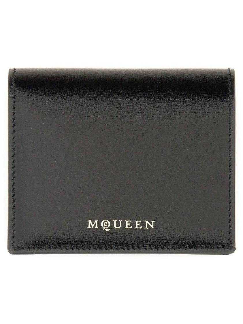 Alexander Mcqueen Calfskin Wallet With Embossed Logo