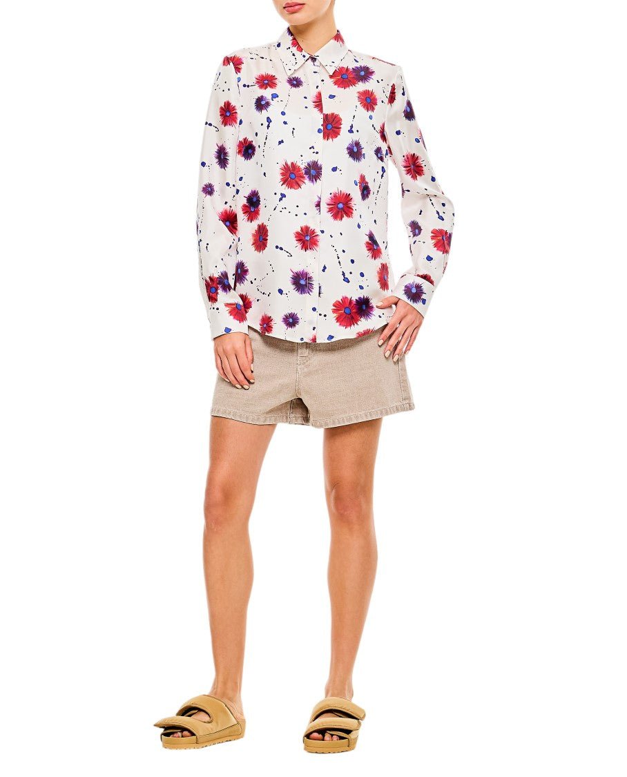 Gabriela Hearst Multicolor Floral Print Button-Front Henri Blouse