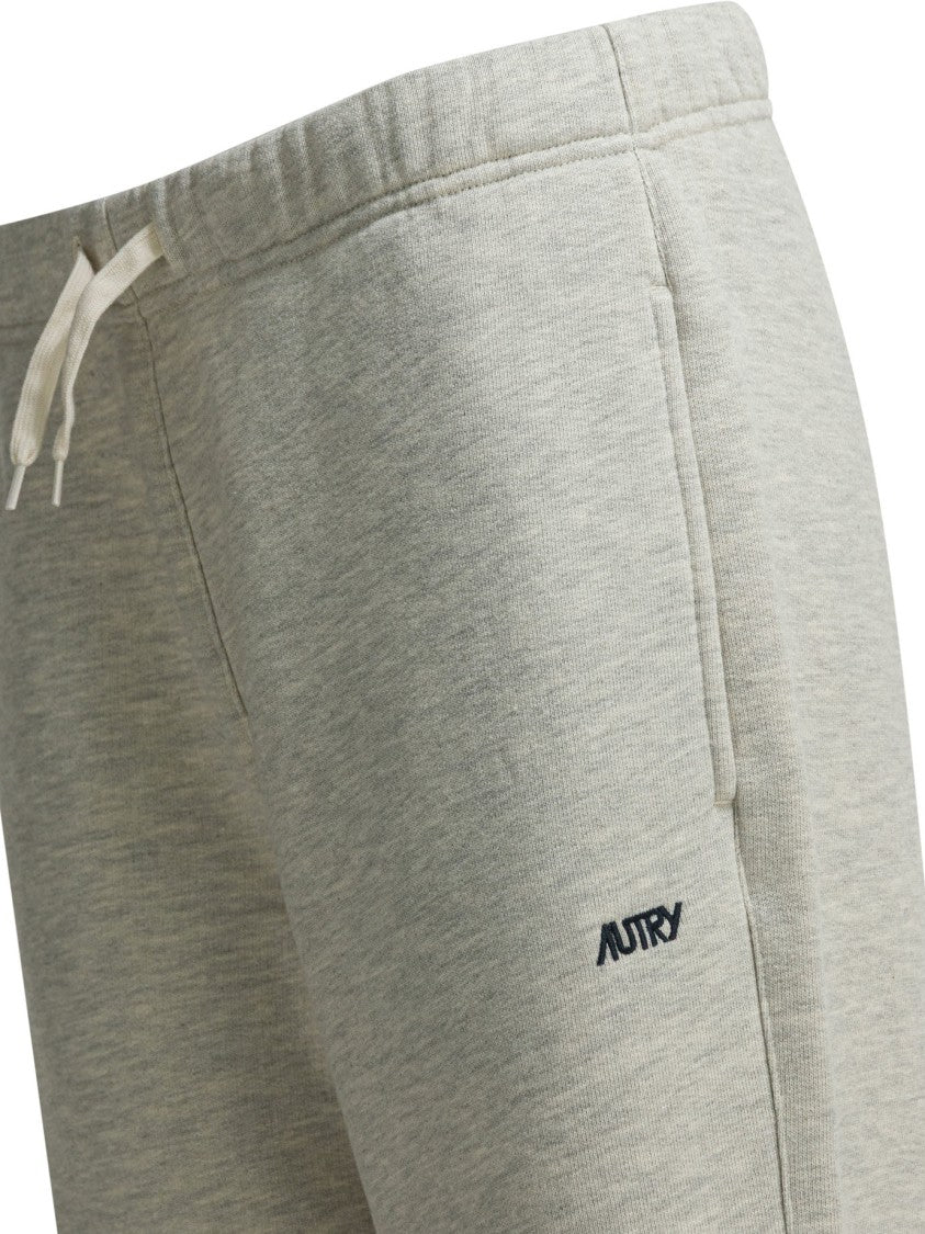 Autry Relaxed Fit Heathered Grey Trousers With Adjustable Waistband