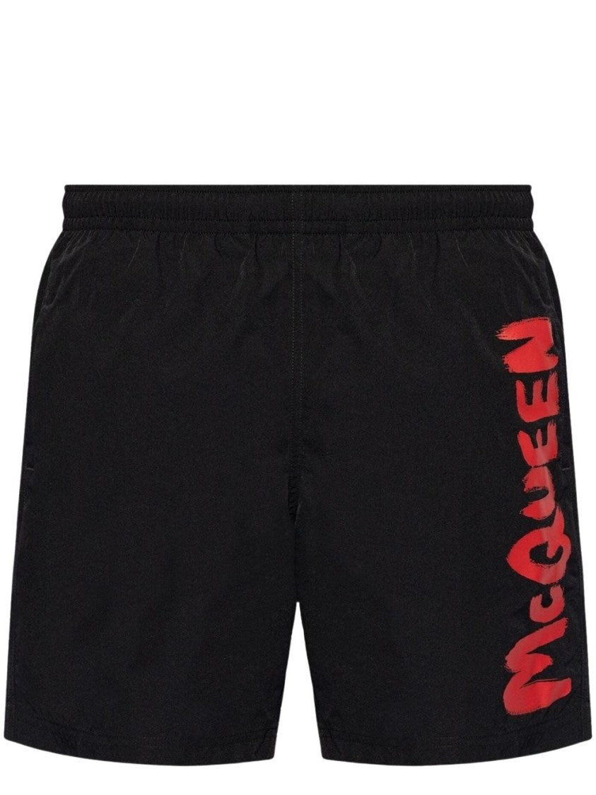 Alexander Mcqueen Black Swim Shorts