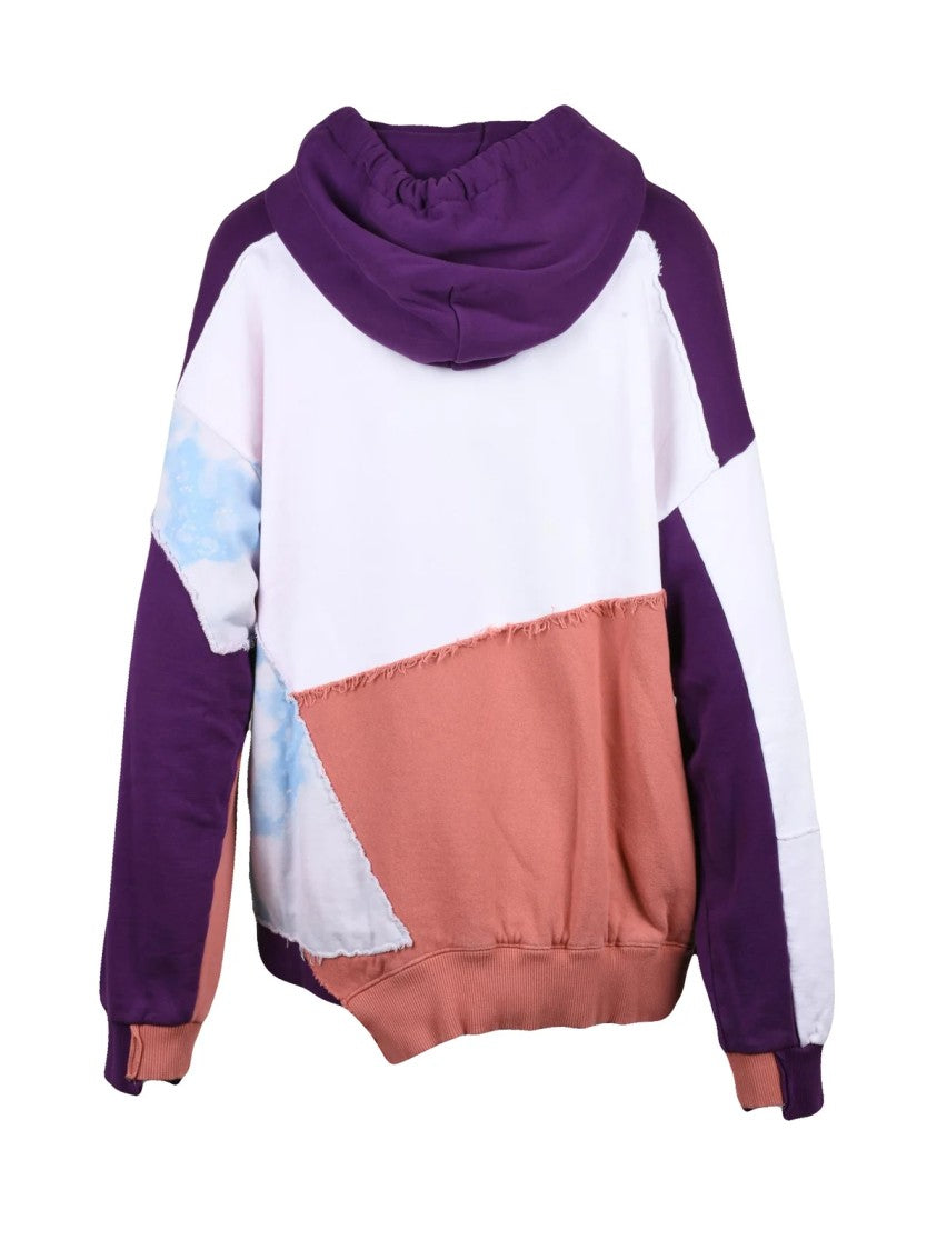 Dolce & Gabbana Multicolor Patchwork Hooded Cotton Sweatshirt