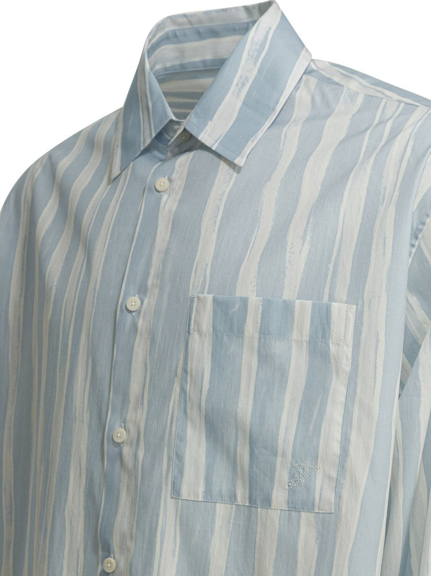Jacquemus Vertical Stripe Casual Shirt With Classic Collar