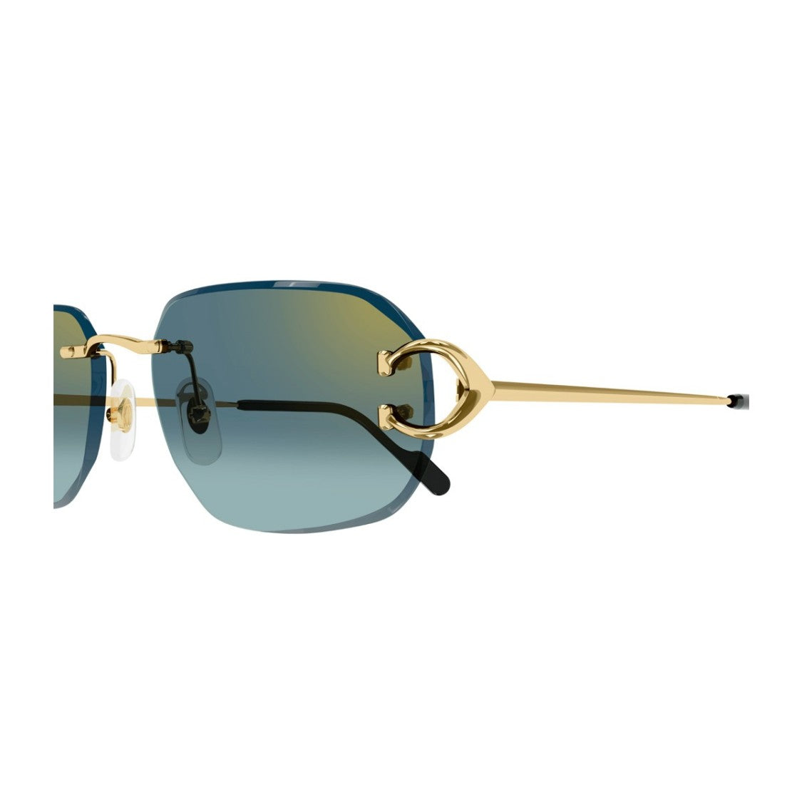 Cartier Gold Signature C De Cartier Geometric Rimless Sunglasses