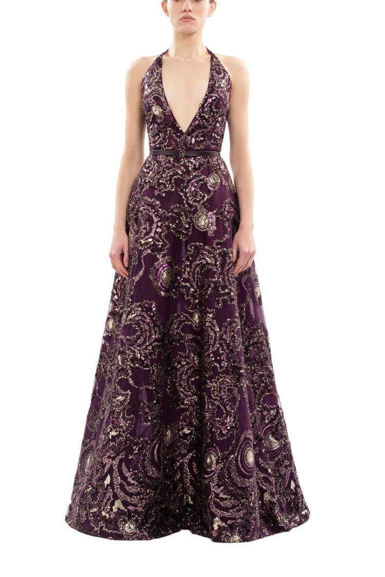 Saiid Kobeisy Embroidered Long Dress