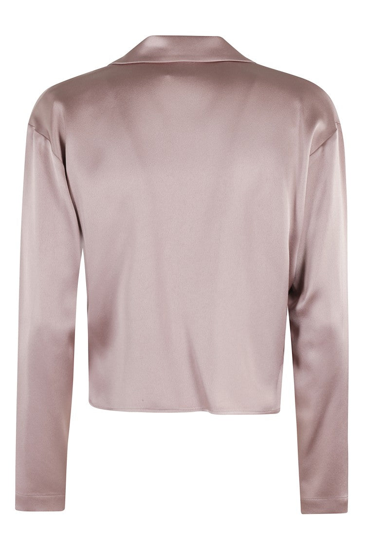 Alysi Liquid Satin Tie-Closure Shirt