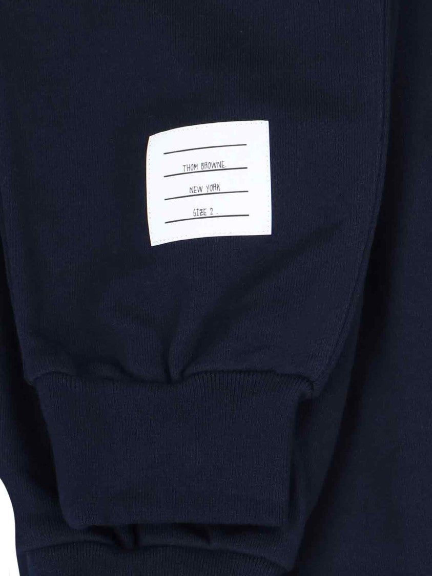 Thom Browne Casual Blue Cotton Pants With Elastic Waist