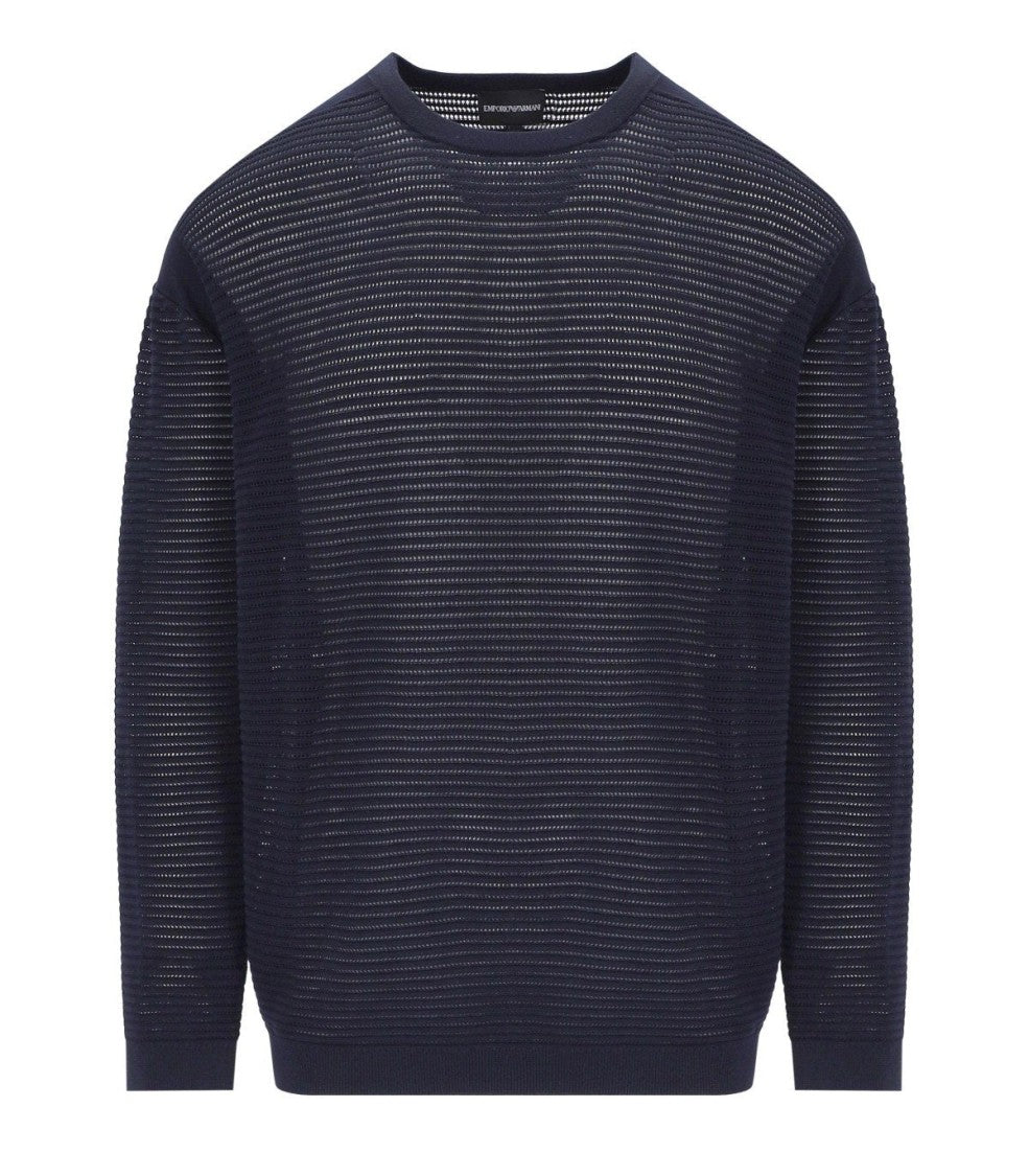 Emporio Armani Navy Blue Crewneck Jumper