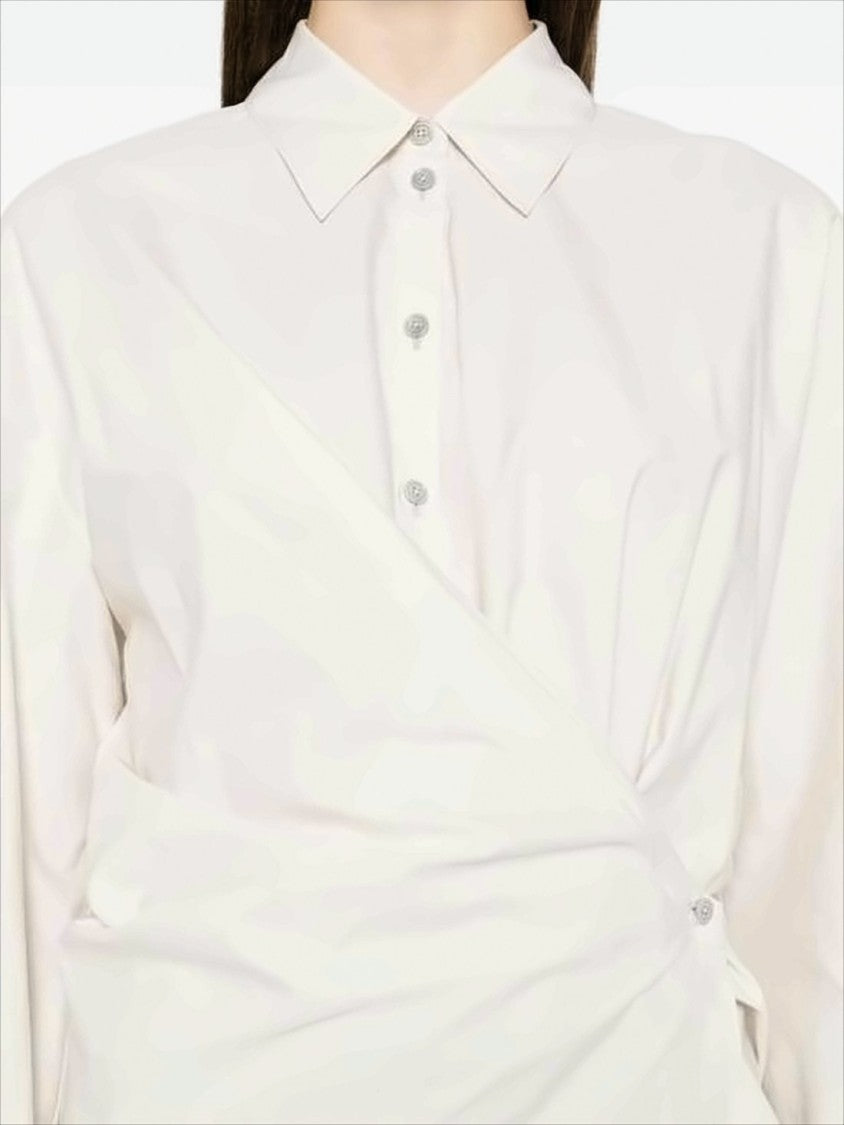 Lemaire Twisted Front Long-Sleeved Shirt With Straight Collar