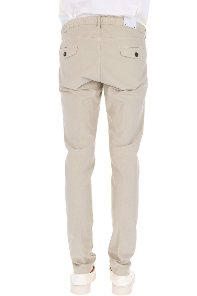 Eleventy Stretch Cotton-Silk Drawstring Joggers