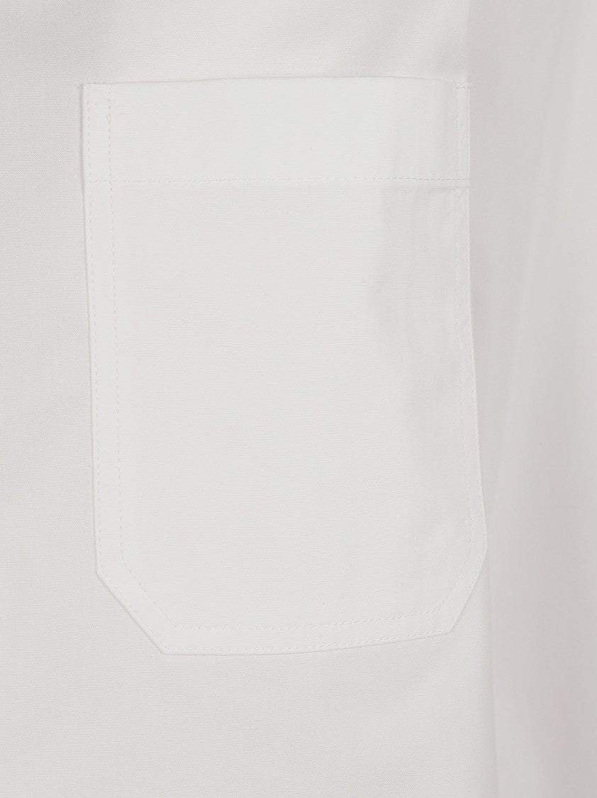 Max Mara Cropped Shirt With Fully Pleated Back And Asymmetrical Hem