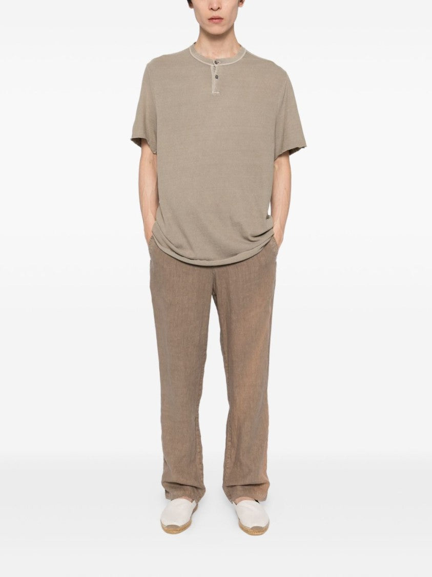 James Perse Relaxed-Fit Henley T-Shirt In Soft Slub Cotton