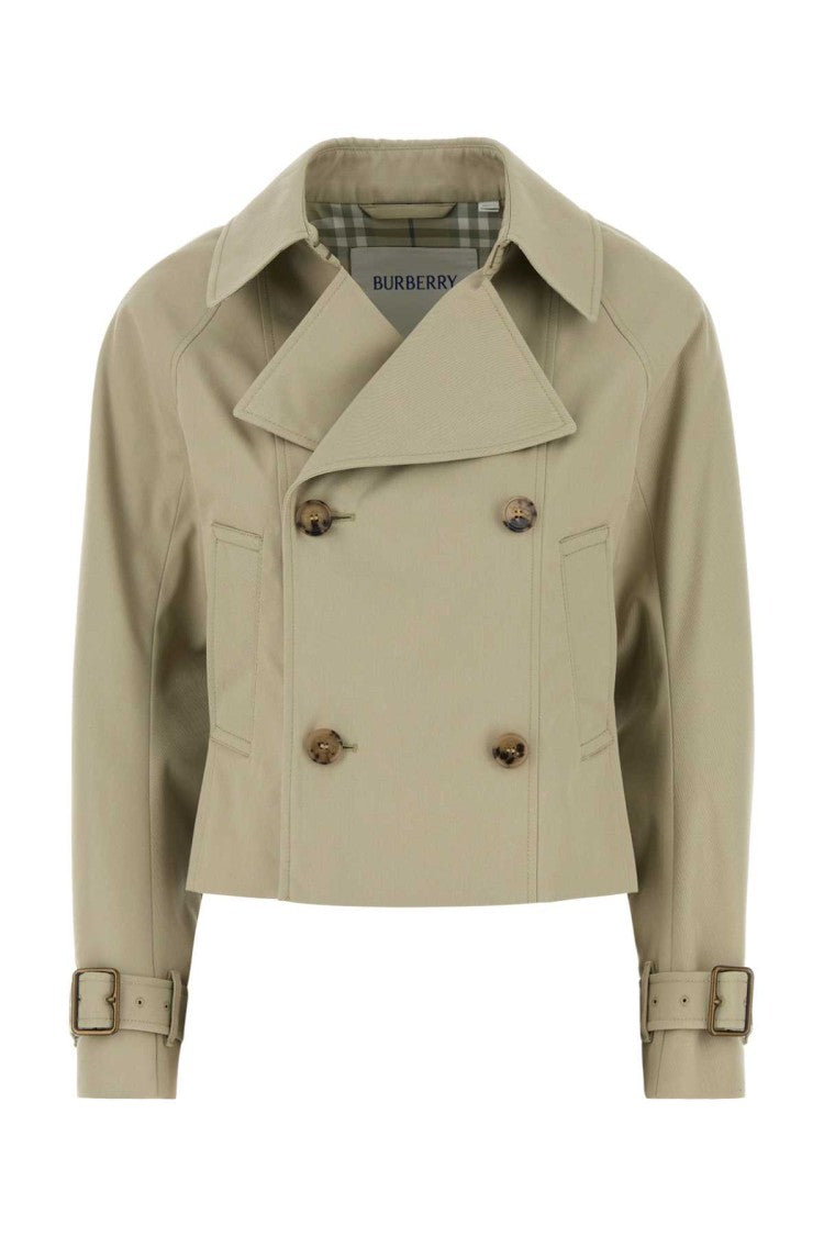 Burberry Sage Green Polyester Blend Trench Coat