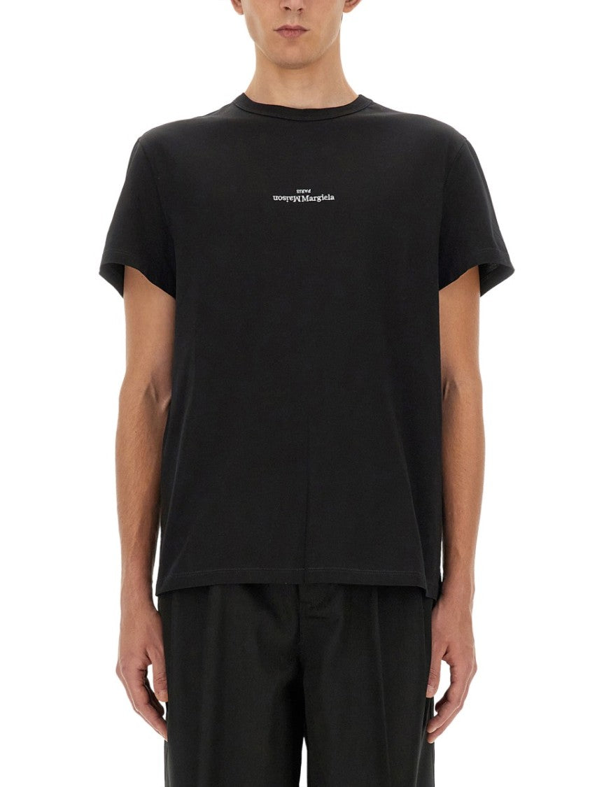Maison Margiela Relaxed Fit Black Cotton T-Shirt