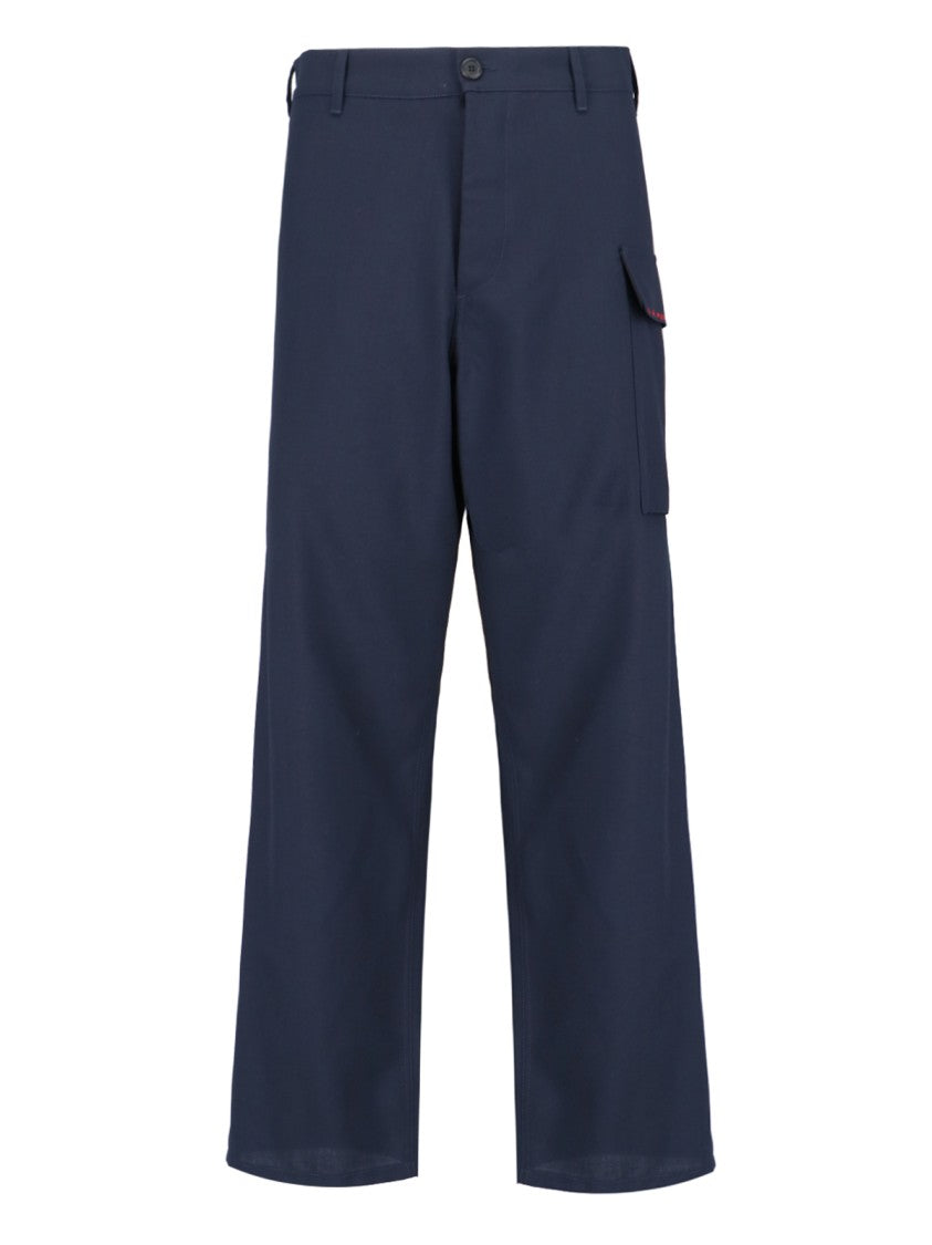Marni Virgin Wool Cargo Trousers – Navy