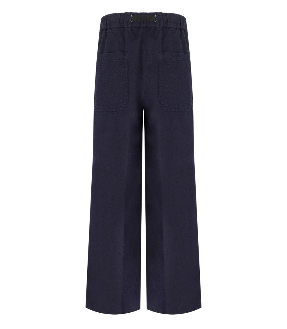 White Sand Carol Blue Ribbed Trousers