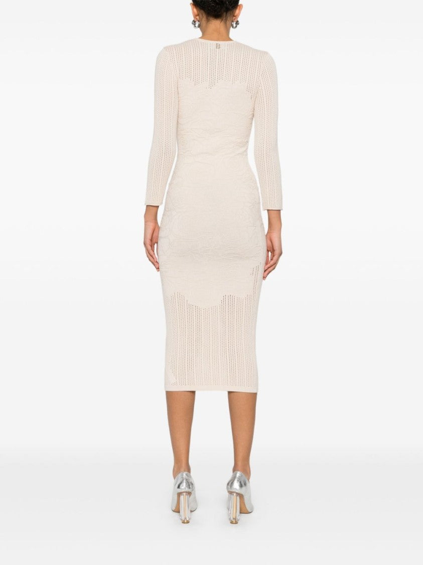 Blugirl Ecru Knitted Midi Dress