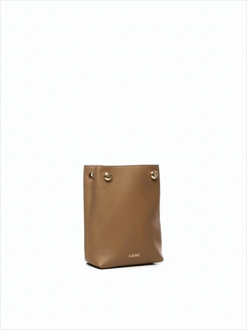 Loewe Minimalist Calf Leather Crossbody Bag With Suede Lining