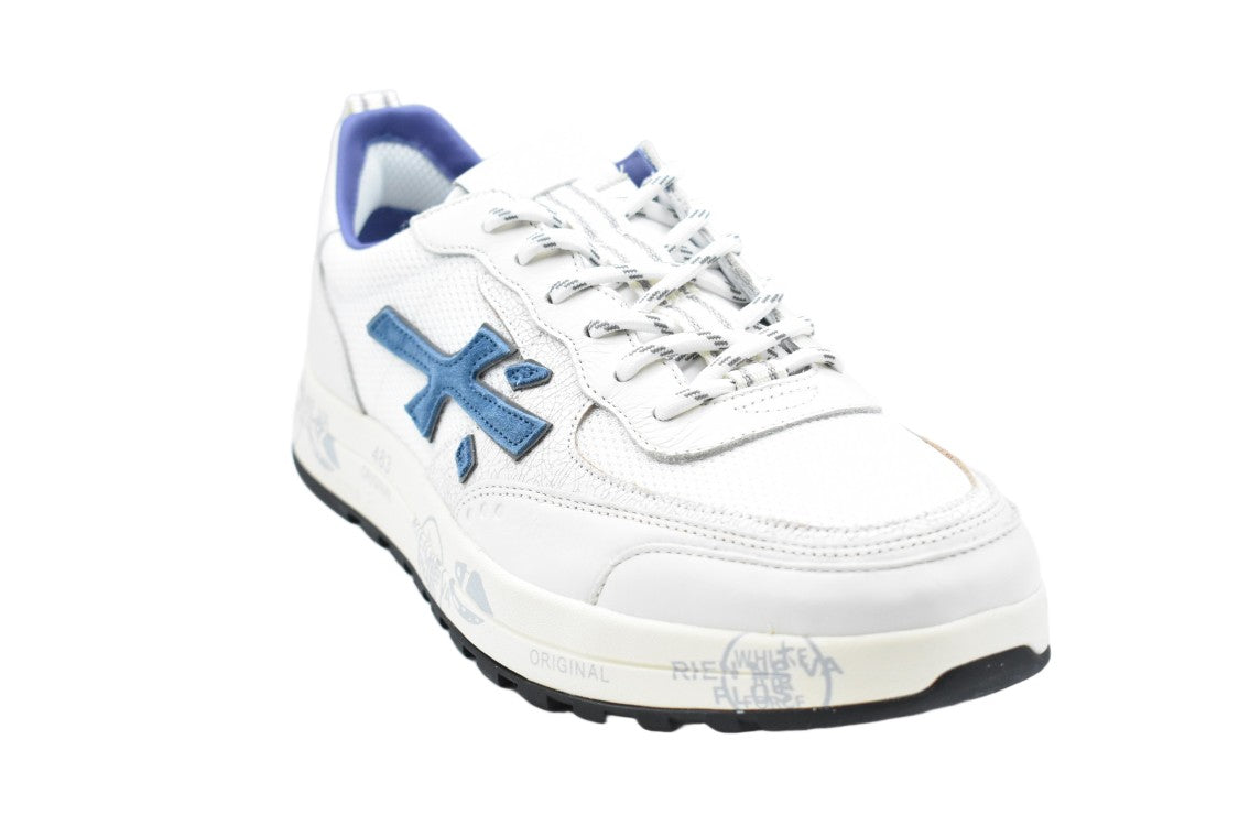 Premiata White Blue Research Elegance Performance Shoes