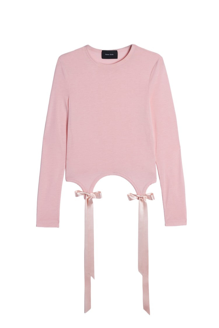 Simone Rocha Pink Bow Tail Easy Decorative T-Shirt