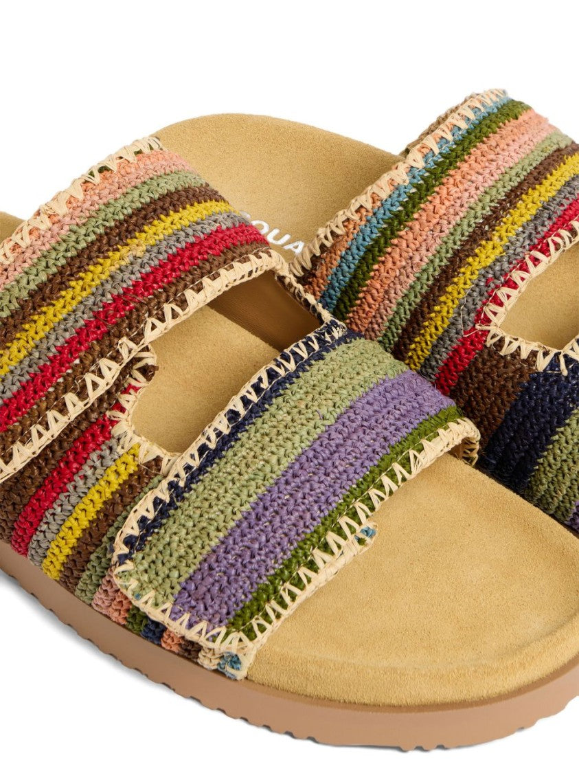 Dsquared2 Multicolour Silk And Nylon Strappy Sandals