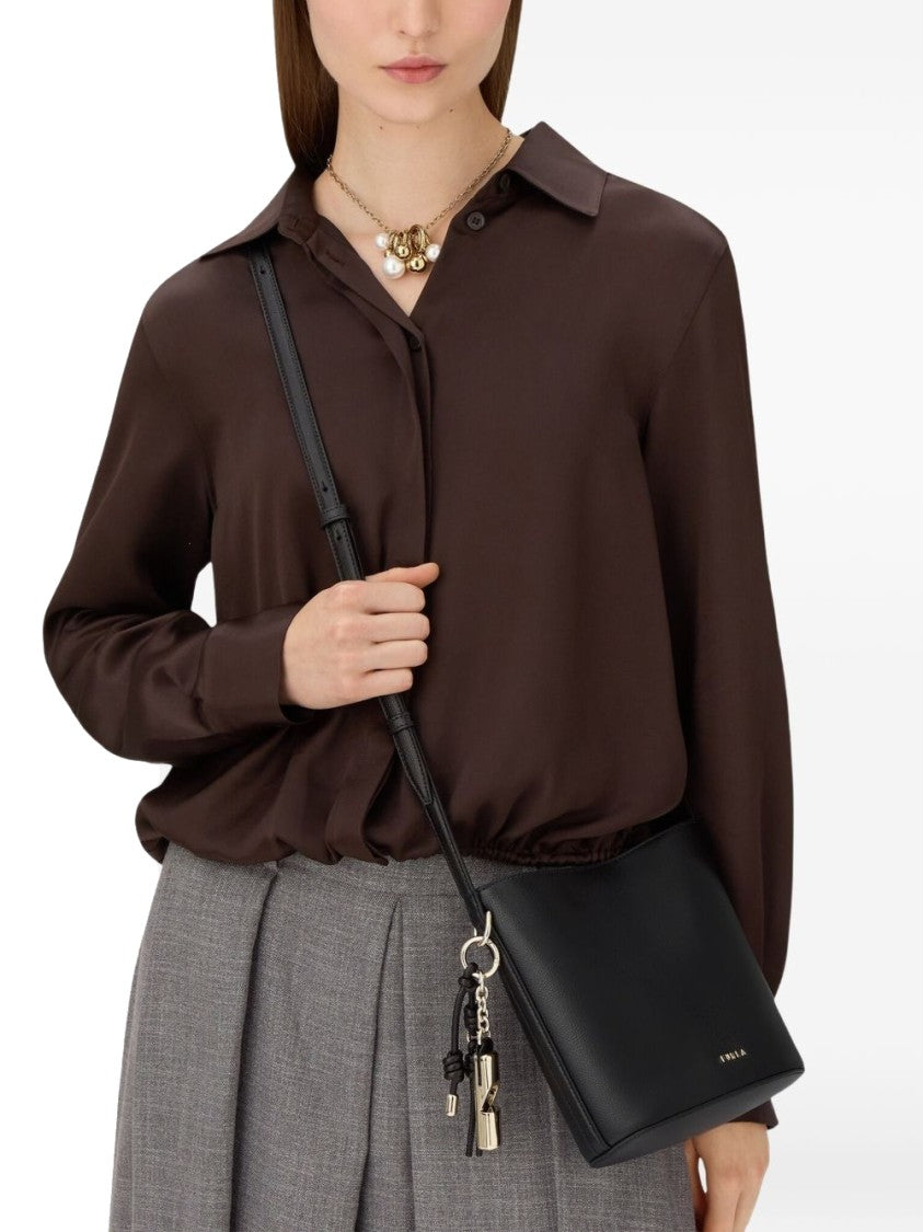 Furla Structured Rectangular Leather Bag With Adjustable Strap