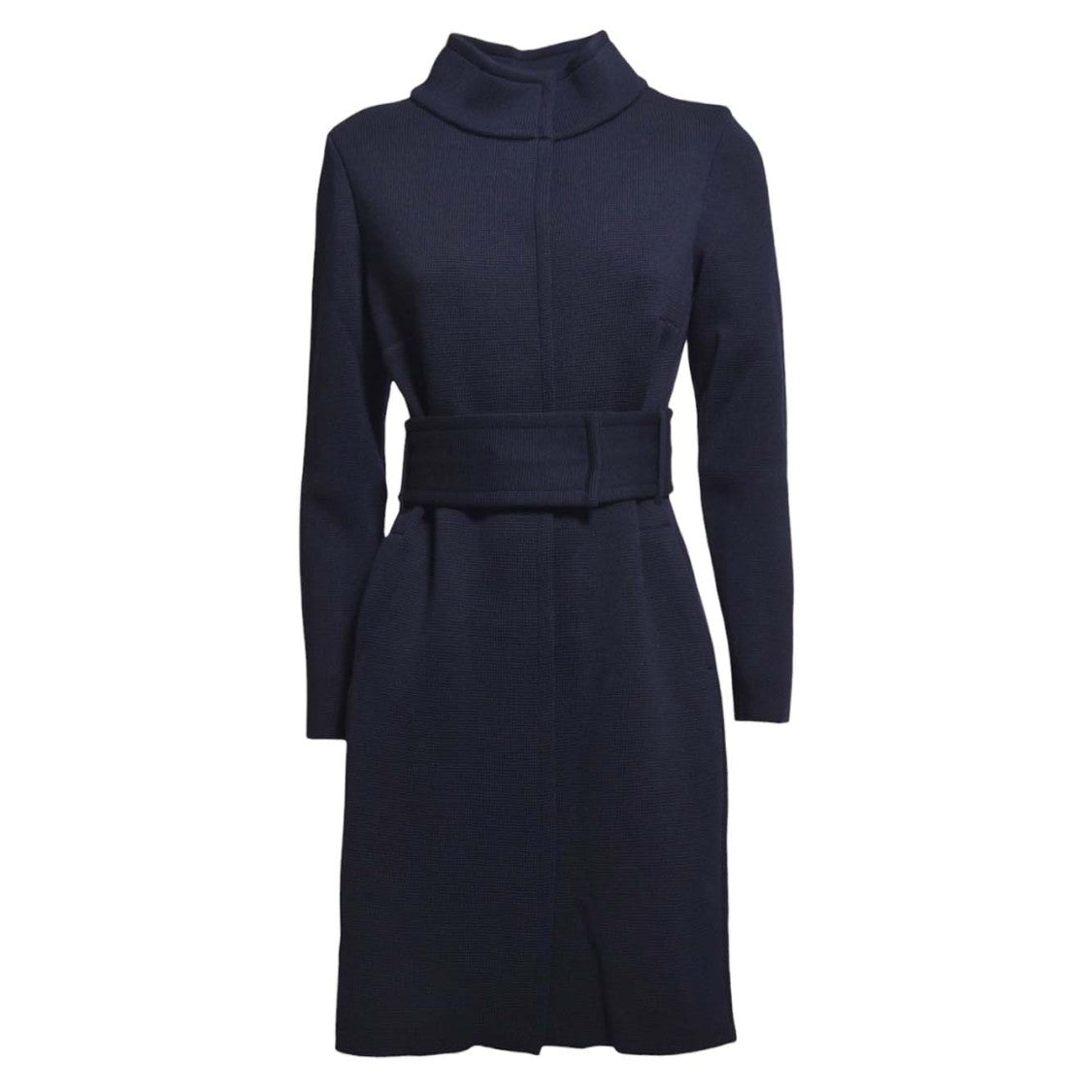 Charlott Long Wool Knit Coat Blue