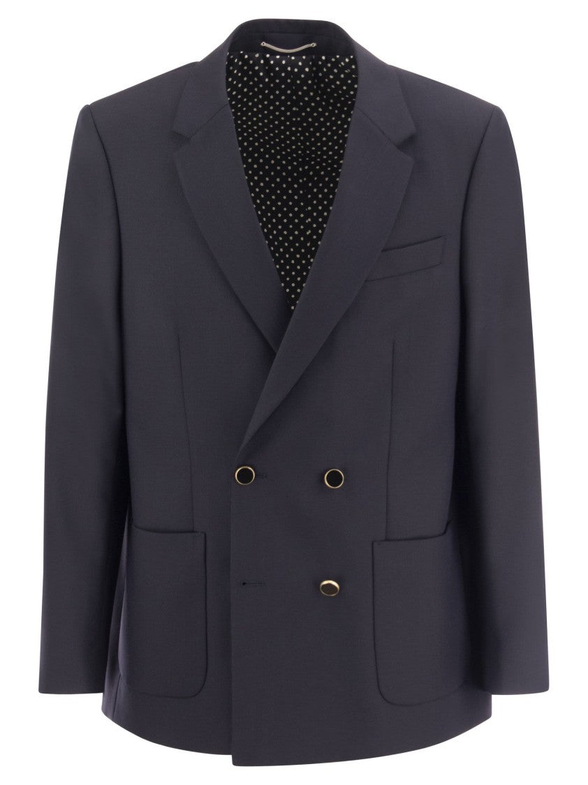 Pt Torino Double-Breasted Jacket In Wool Blend