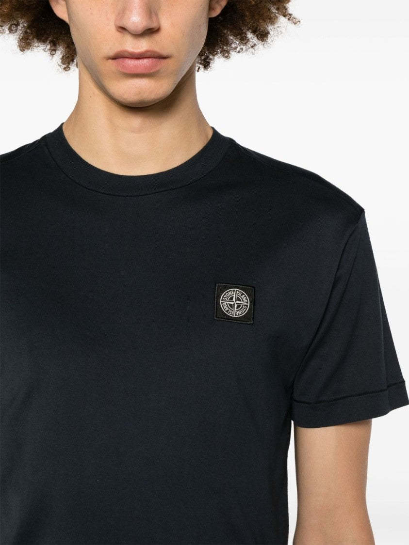 Stone Island Soft Cotton T-Shirt With Distinctive Logo Patch