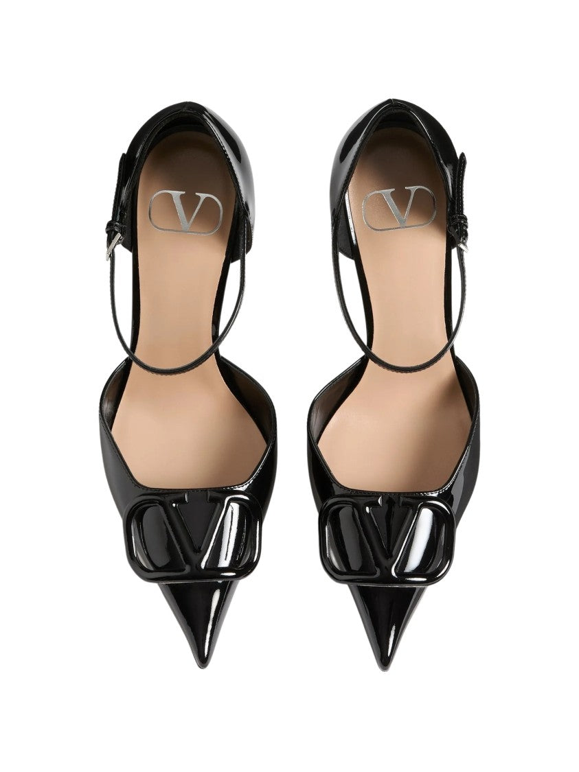 Valentino D'orsay Black Patent Pointed-Toe Pumps