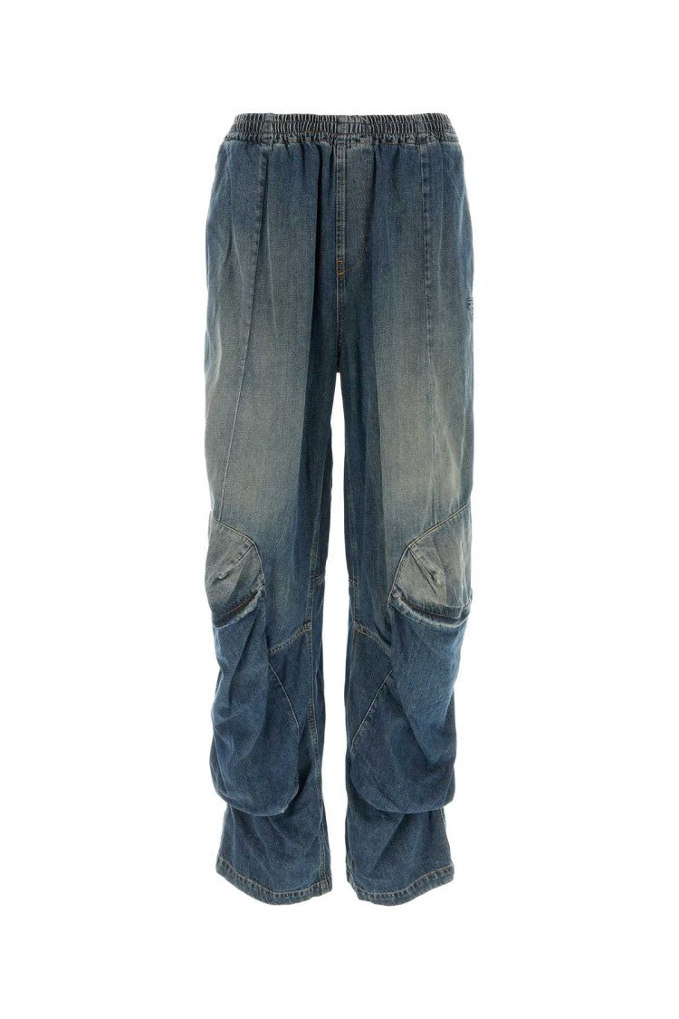 Diesel Relaxed Fit Denim Jeans With Gathered Sections
