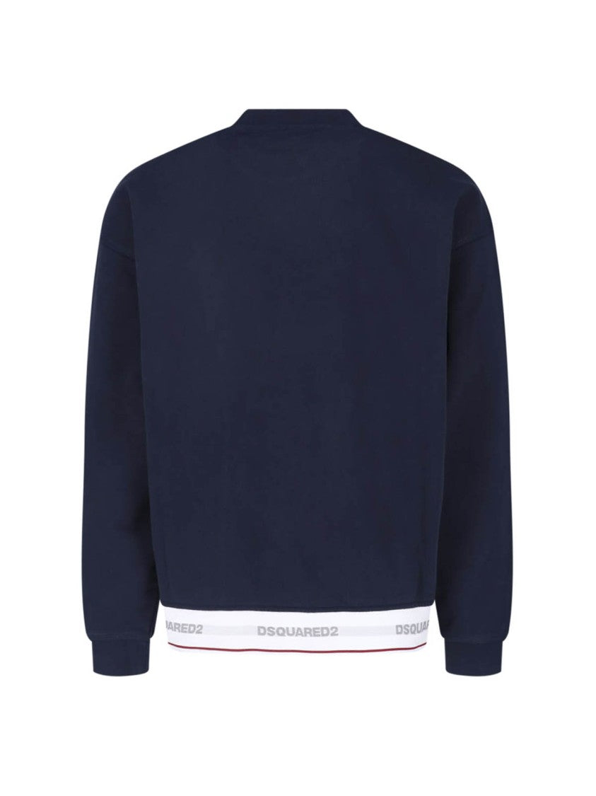 Dsquared2 Blue Crewneck Cotton Sweatshirt