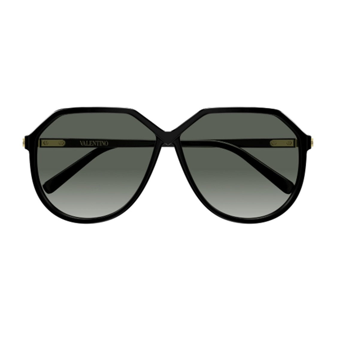 Valentino Grey Linea V Logo Bio-Injected Geometric Sunglasses