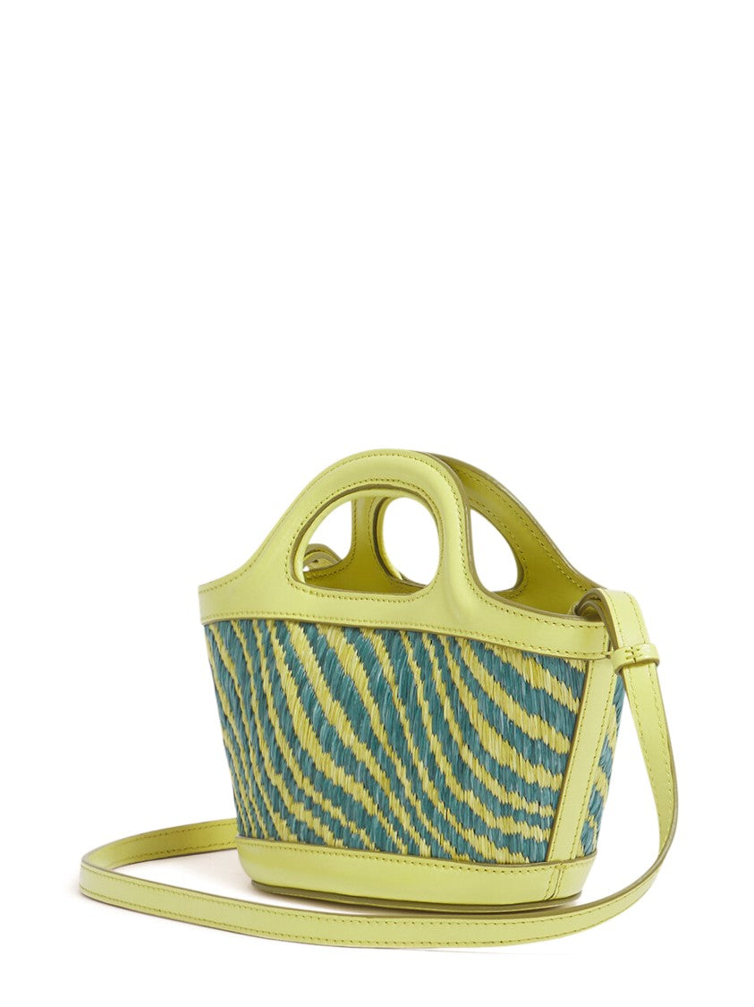 Marni Structured Handbag With Woven Pattern And Embroidered Detail
