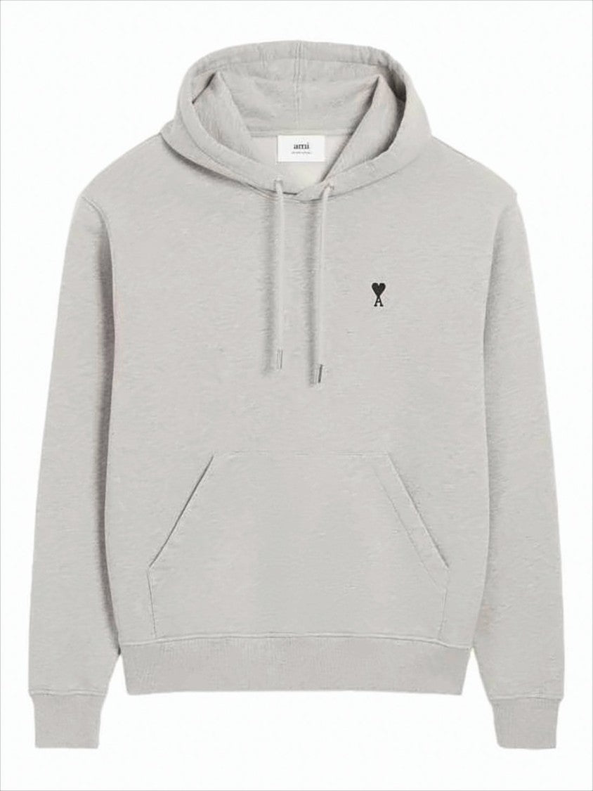 Ami Paris Soft Cotton Hoodie With Adjustable Drawstring