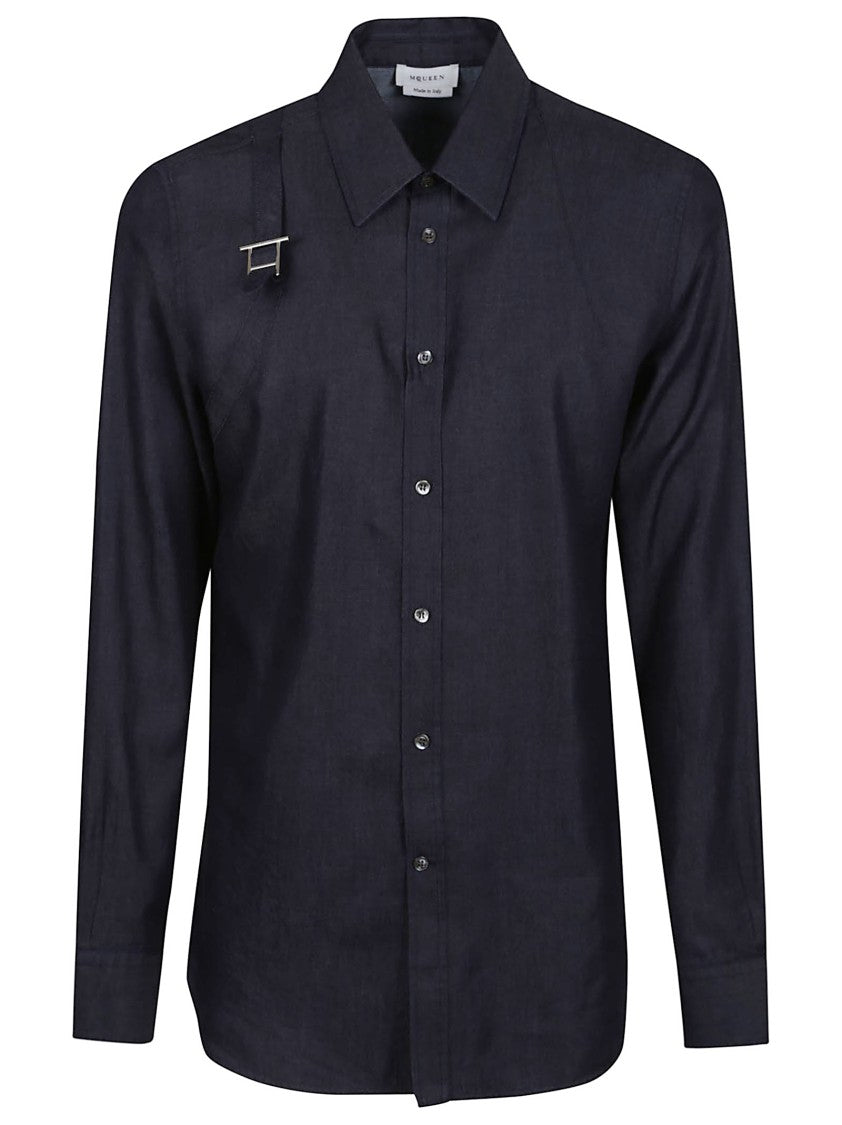 Alexander Mcqueen Indigo Lightweight Denim Shirt