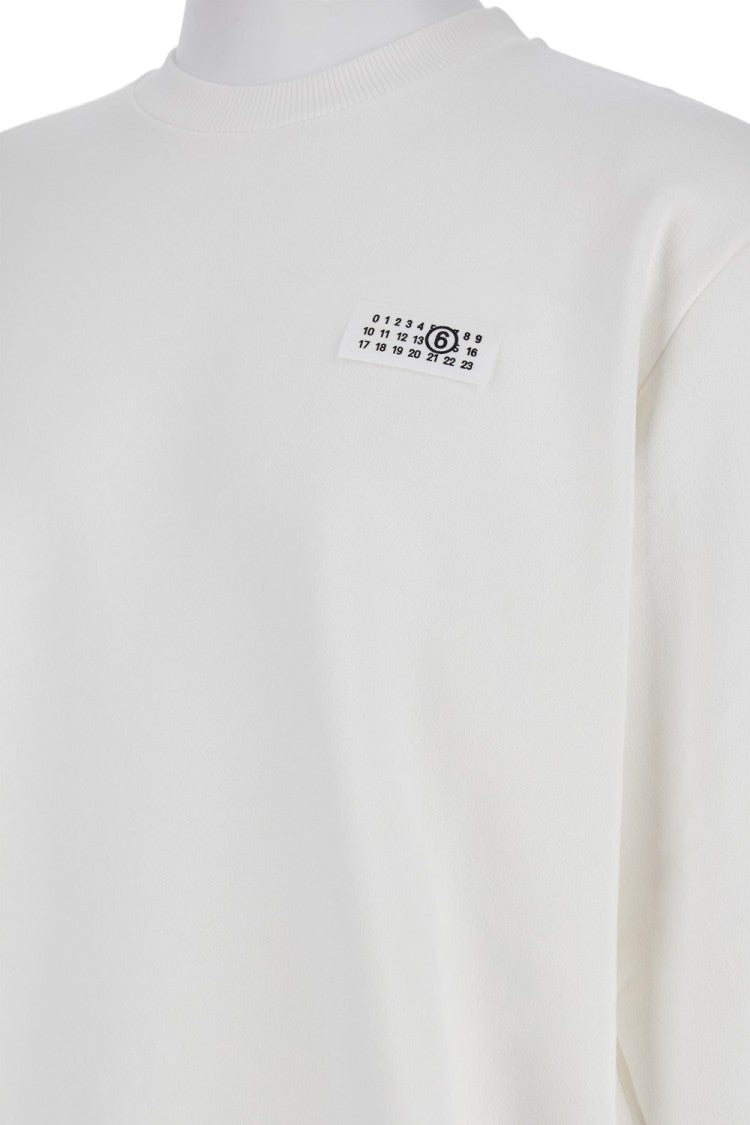 Mm6 By Maison Margiela Cotton Crewneck Sweatshirt With Ribbed Detailing