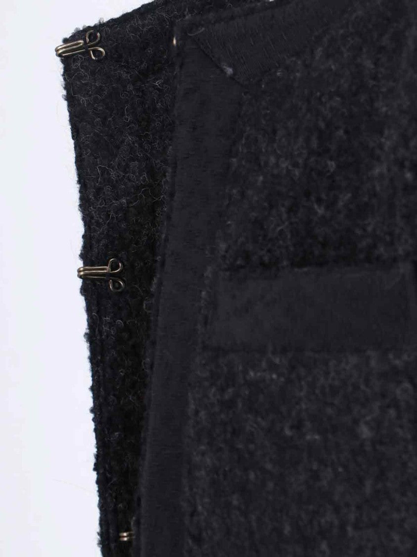 Ln22 Textured Wool Blend Jacket With Round Neckline